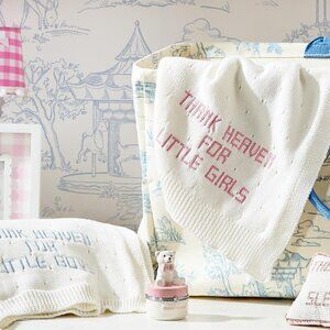 Blue Thank Heaven Soft Knit Blanket